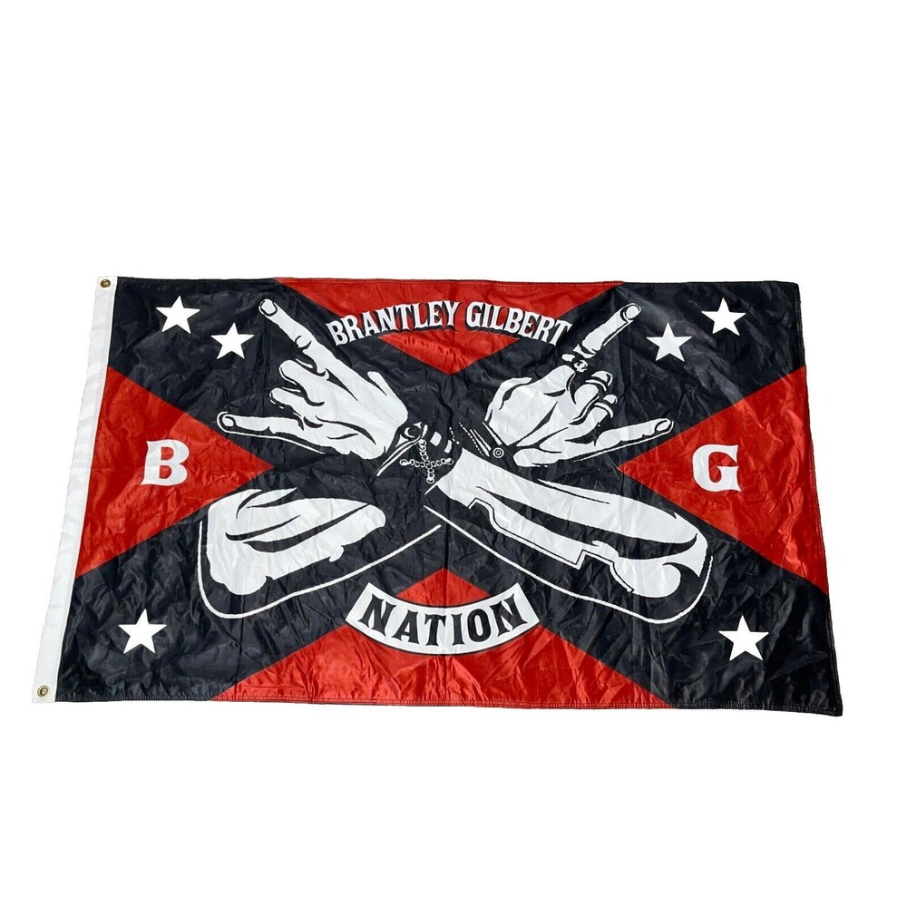 BRANTLEY GILBERT NATION Flag 5x3 Stone Cold Country by the Grace of God RARE
